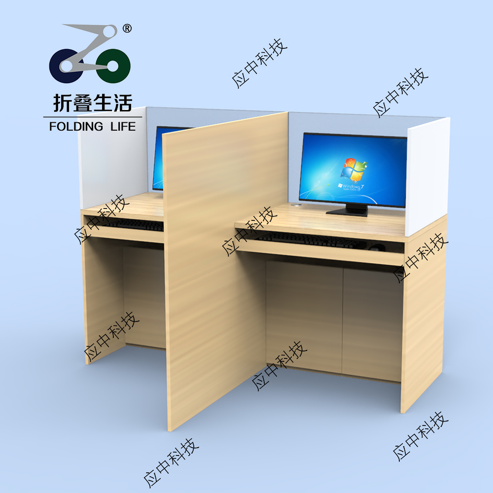 山字形固定屏风电脑桌