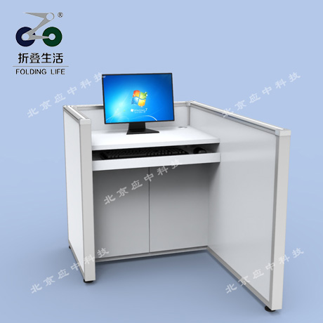 右L型升降屏风电脑桌（暖白色）