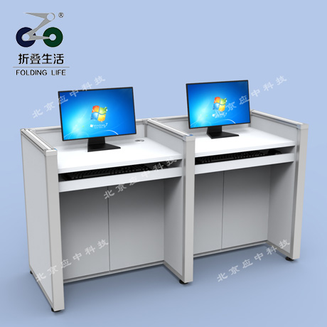 E字型升降屏风电脑桌（暖白色）